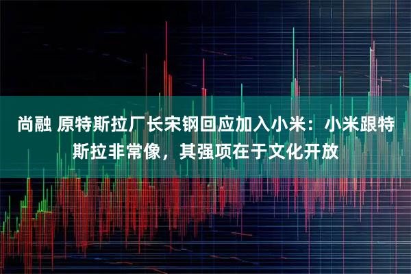尚融 原特斯拉厂长宋钢回应加入小米：小米跟特斯拉非常像，其强项在于文化开放